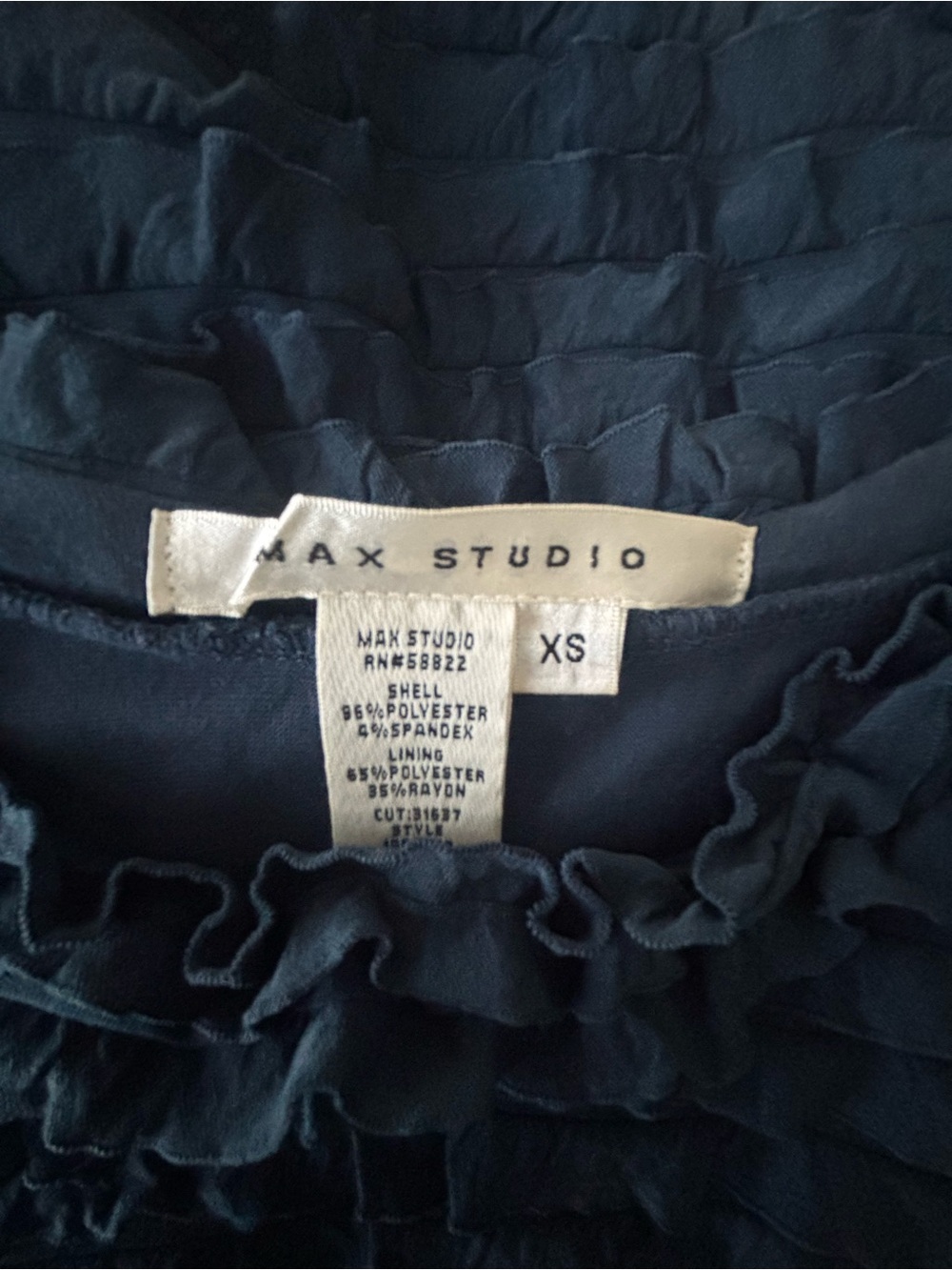 Max Studio Navy Ruffle Tiered Mini Dress - Picture 2 of 6